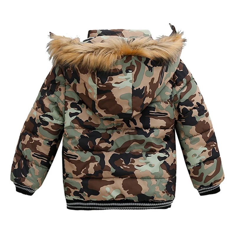 Veste Enfant Col Fourrure - Manteau Hiver Chaud à Capuche 2-6 Ans