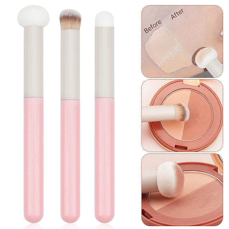 Set Pinceaux Maquillage Doux et Éponge - Correcteur Fond de Teint Lèvres