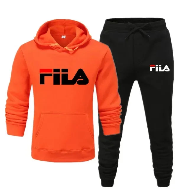 A new men's Spring and Autumn 2025 pullover hoodie + sweatpants two-piece fitness, fashion and casual jogging set