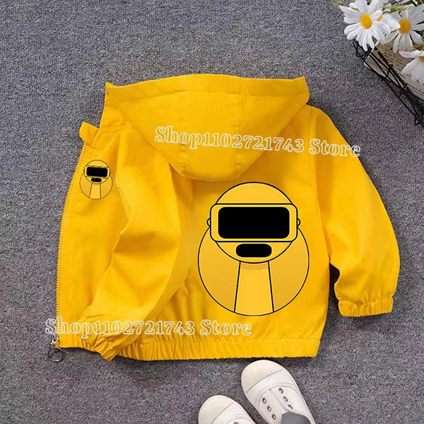 Veste Imperméable Sprunki Enfant - Coupe-Vent Cartoon Automne Hiver
