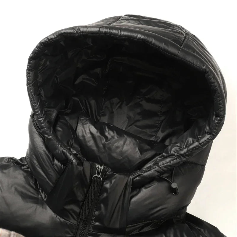 Doudoune Homme Luxe Noire & Dorée – Hiver 2024, Capuche, Style Haute Gamme