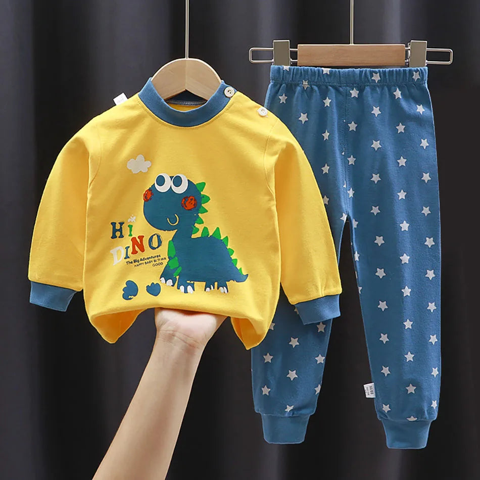 Pyjama Coton Enfant Unisexe - Ensemble Chaud Motifs Cartoon