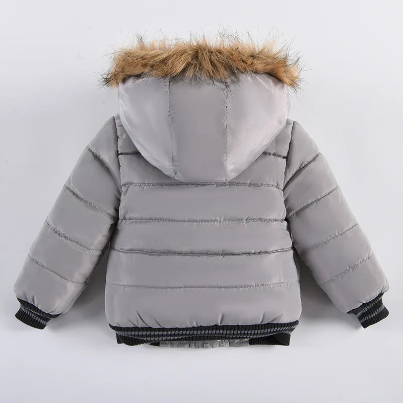 Veste Enfant Col Fourrure - Manteau Hiver Chaud à Capuche 2-6 Ans