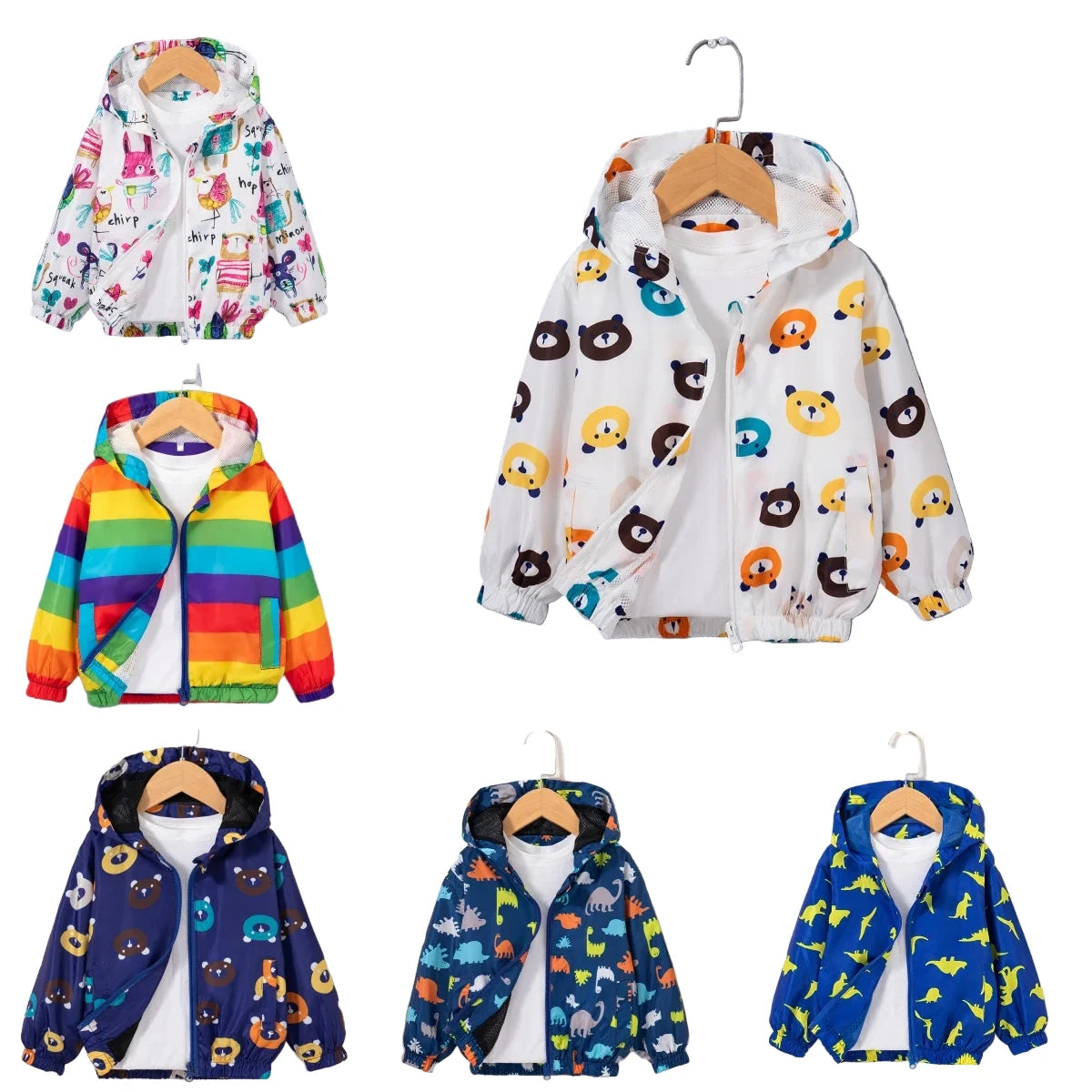 Veste Enfant Dinosaure - Manteau Sport à Capuche Automne