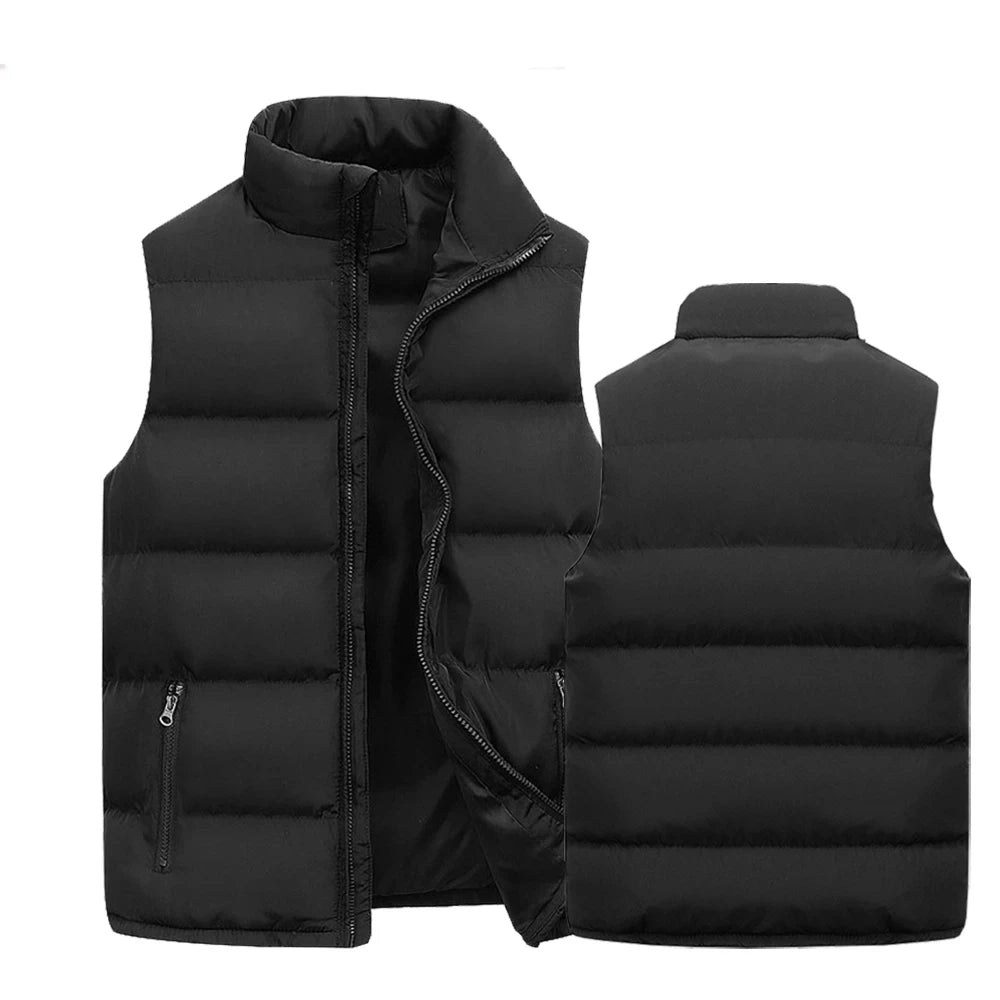 Gilet Homme Sans Manches Hiver - Veste Matelassée Imperméable Col Montant