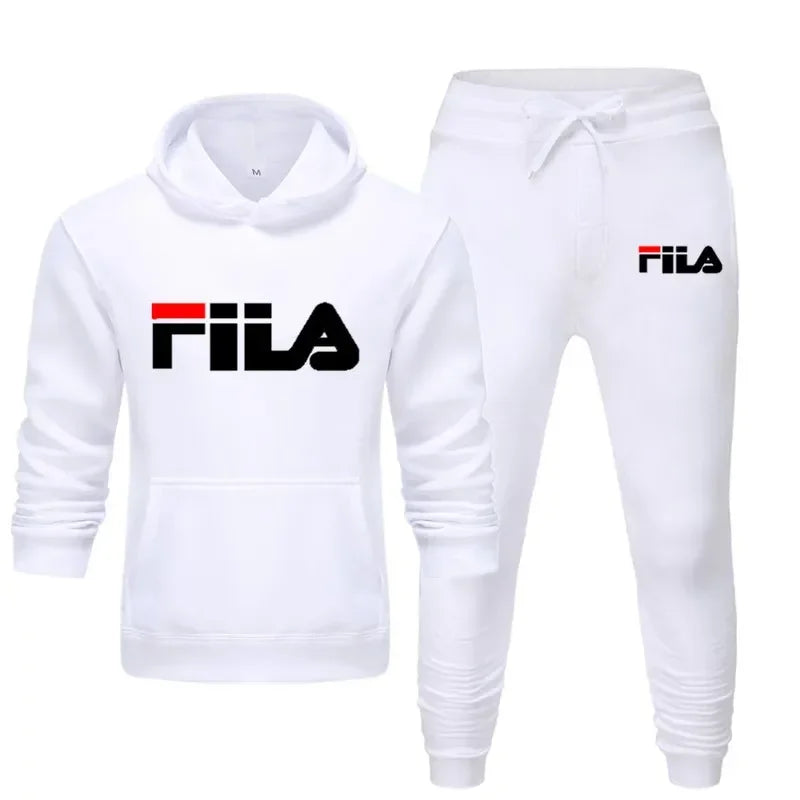 A new men's Spring and Autumn 2025 pullover hoodie + sweatpants two-piece fitness, fashion and casual jogging set
