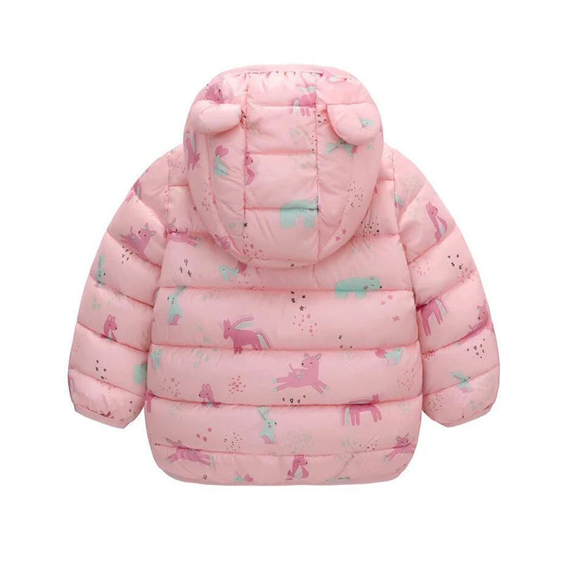 Doudoune Enfant à Capuche Dinosaure - Manteau Léger Automne Hiver 0-5 Ans
