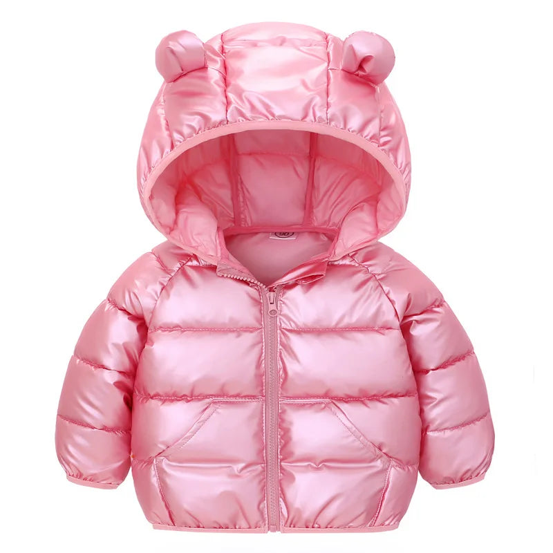 Doudoune Bébé Hiver avec Capuche Ours 🐻 – Chaude & Confortable (2 à 6 ans)