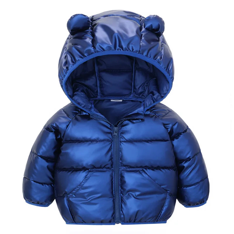 Doudoune Bébé Hiver avec Capuche Ours 🐻 – Chaude & Confortable (2 à 6 ans)