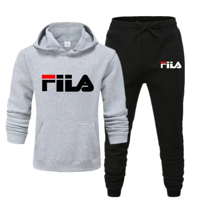 A new men's Spring and Autumn 2025 pullover hoodie + sweatpants two-piece fitness, fashion and casual jogging set