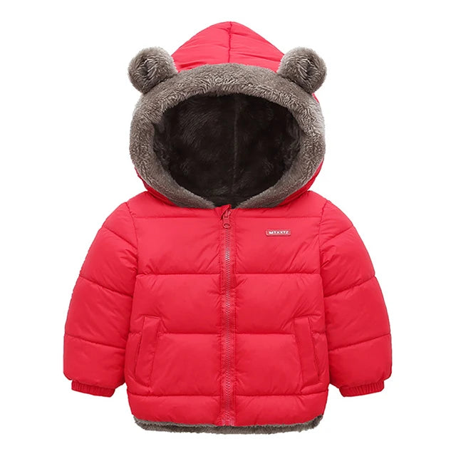 Veste Enfant Épaisse à Capuche - Manteau Chaud Garçon Fille 2-6 Ans