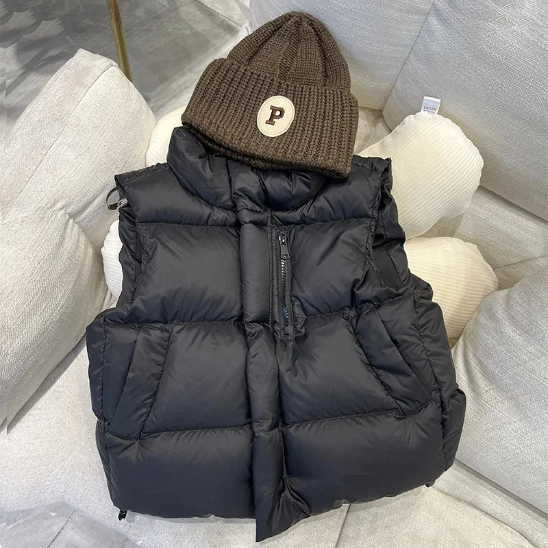 Gilet Sans Manches Enfant - Veste Chaude Automne Hiver 4-12 Ans