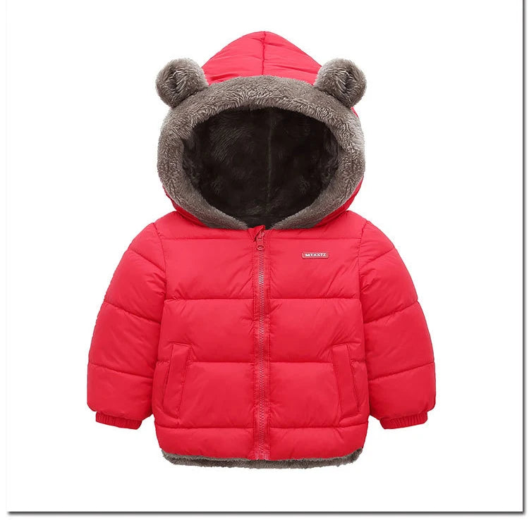 Veste Enfant Épaisse à Capuche - Manteau Chaud Garçon Fille 2-6 Ans