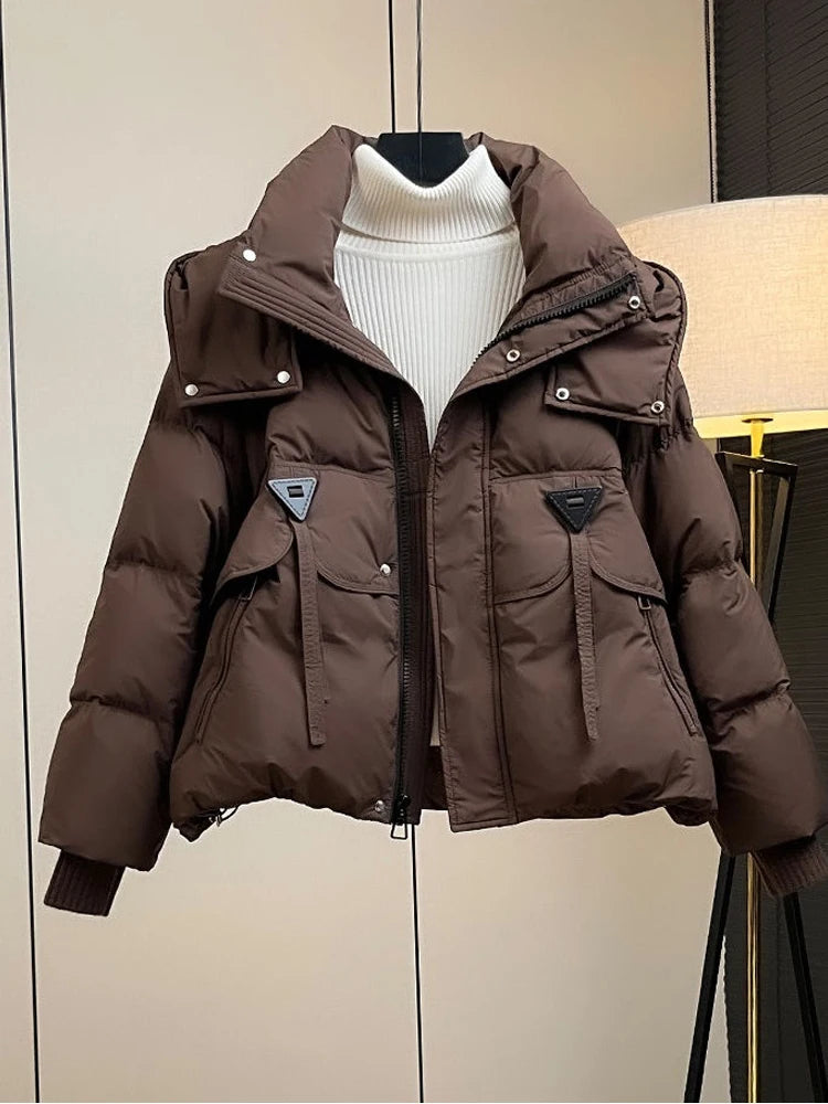 Parka Femme Coréenne Automne Hiver - Veste Matelassée Chaude à Capuche