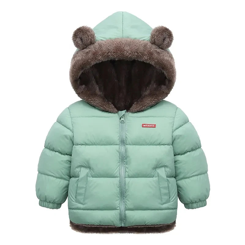 Veste Enfant Épaisse à Capuche - Manteau Chaud Garçon Fille 2-6 Ans