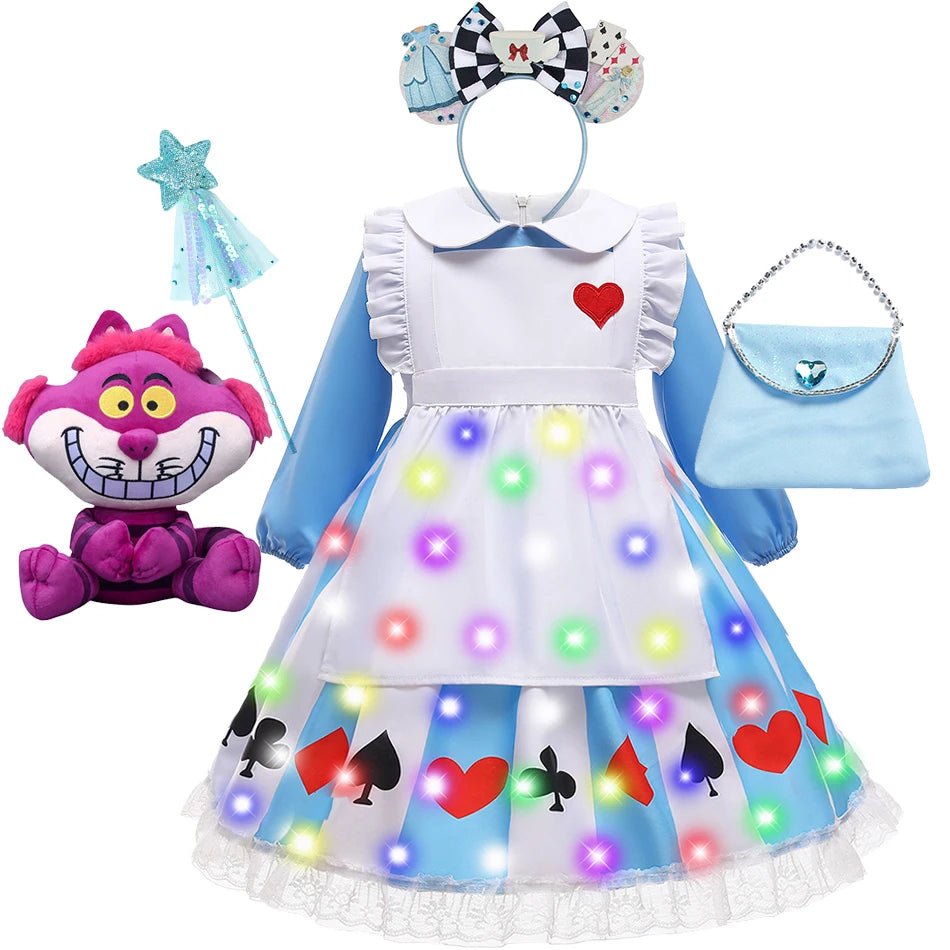 Robe Fille Pamabibi à Col Claudine – Manches Longues, Motif Imprimé, Style Original