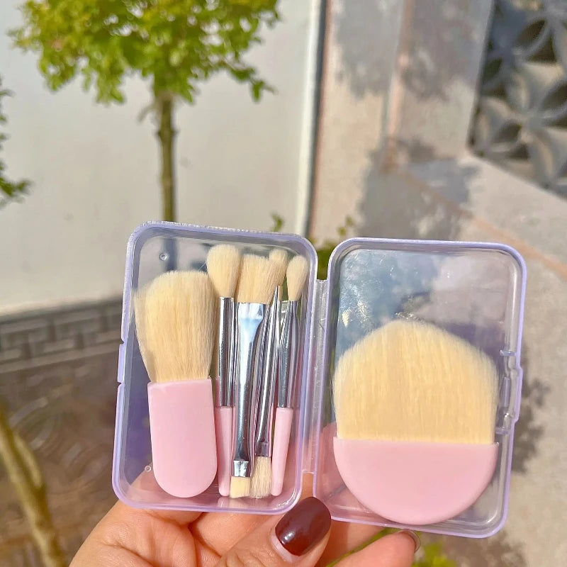 Set de 6 Pinceaux de Maquillage de Voyage Mini avec Boîte - MOONBIFFY