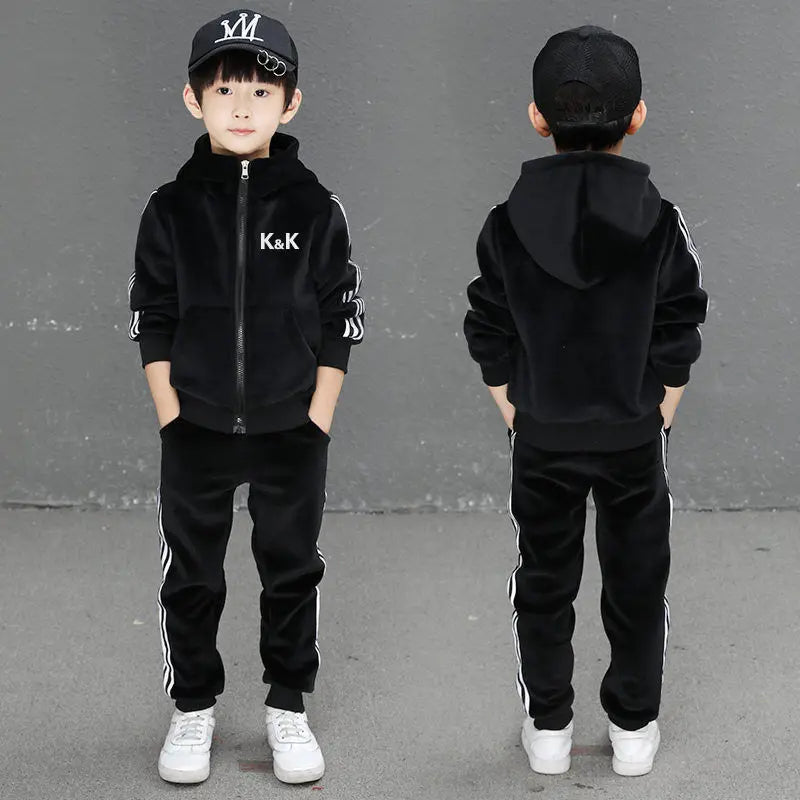 Ensemble Garçon 2 Pièces – Survêtement Chaud Coton (Sweat + Pantalon) – Automne / Printemps / Hiver (4-6 ans)