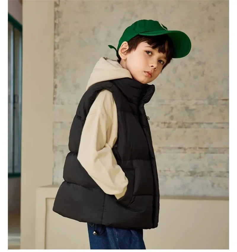 Gilet Sans Manches Enfant - Veste Chaude Automne Hiver 4-12 Ans