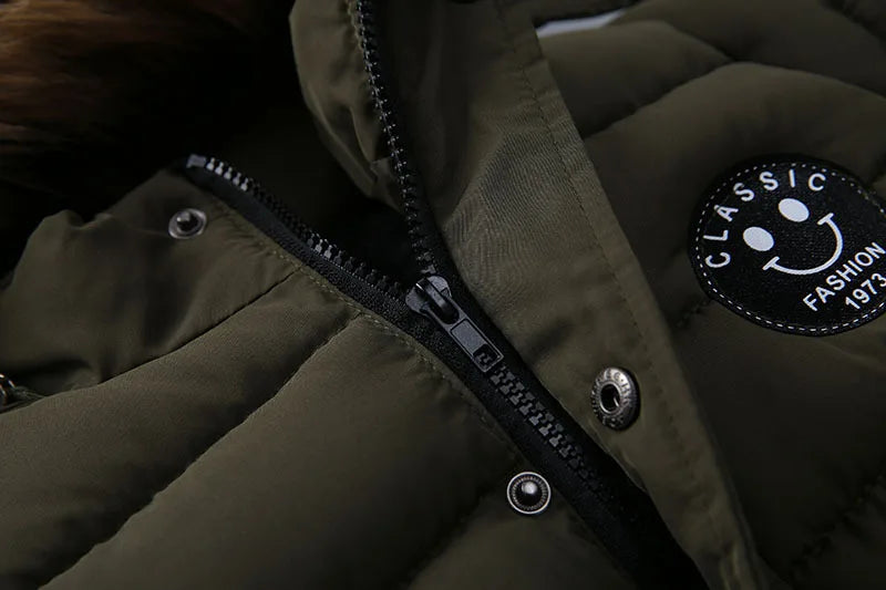 Veste Enfant Col Fourrure - Manteau Hiver Chaud à Capuche 2-6 Ans