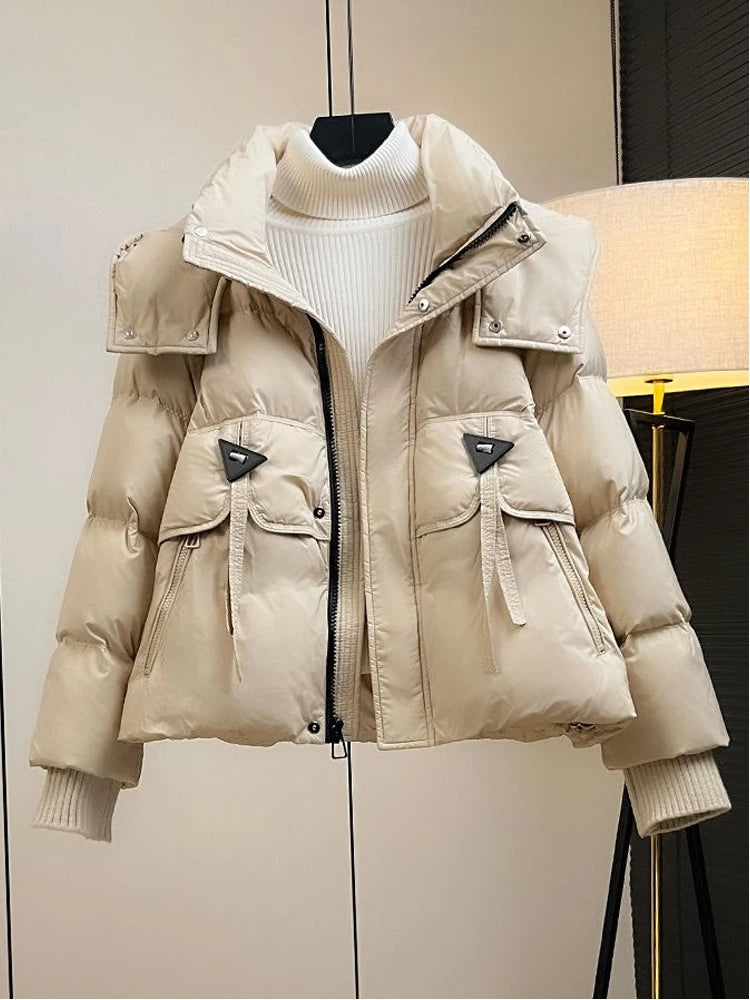 Parka Femme Coréenne Automne Hiver - Veste Matelassée Chaude à Capuche