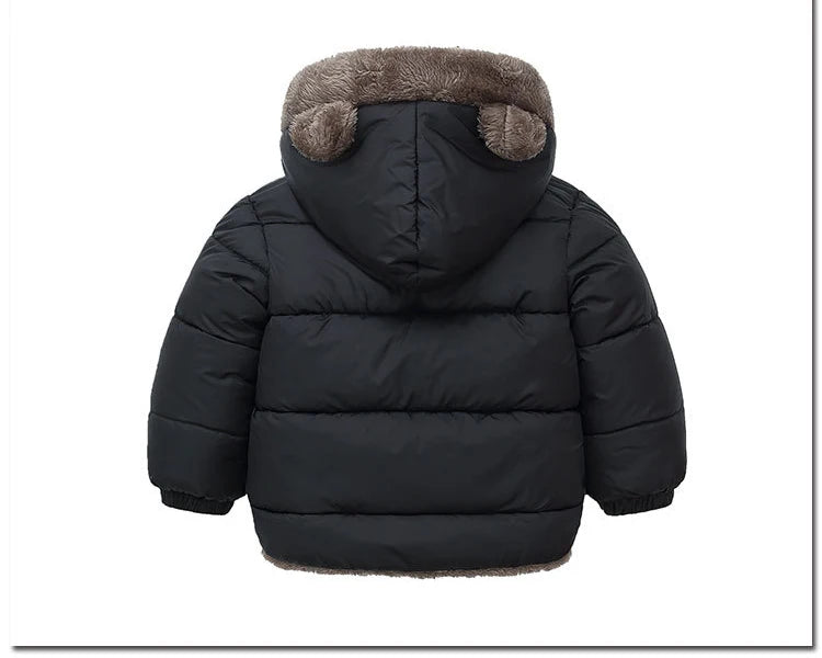 Veste Enfant Épaisse à Capuche - Manteau Chaud Garçon Fille 2-6 Ans