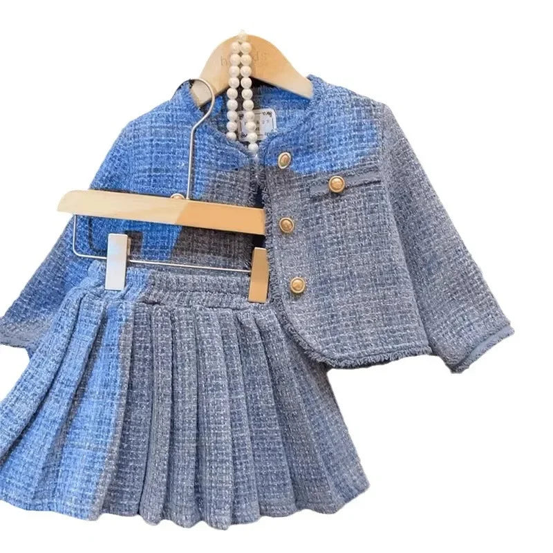 Ensemble Chic Fille 2 Pièces – Veste + Jupe | Style Princesse Élégant | Automne & Printemps 2025
