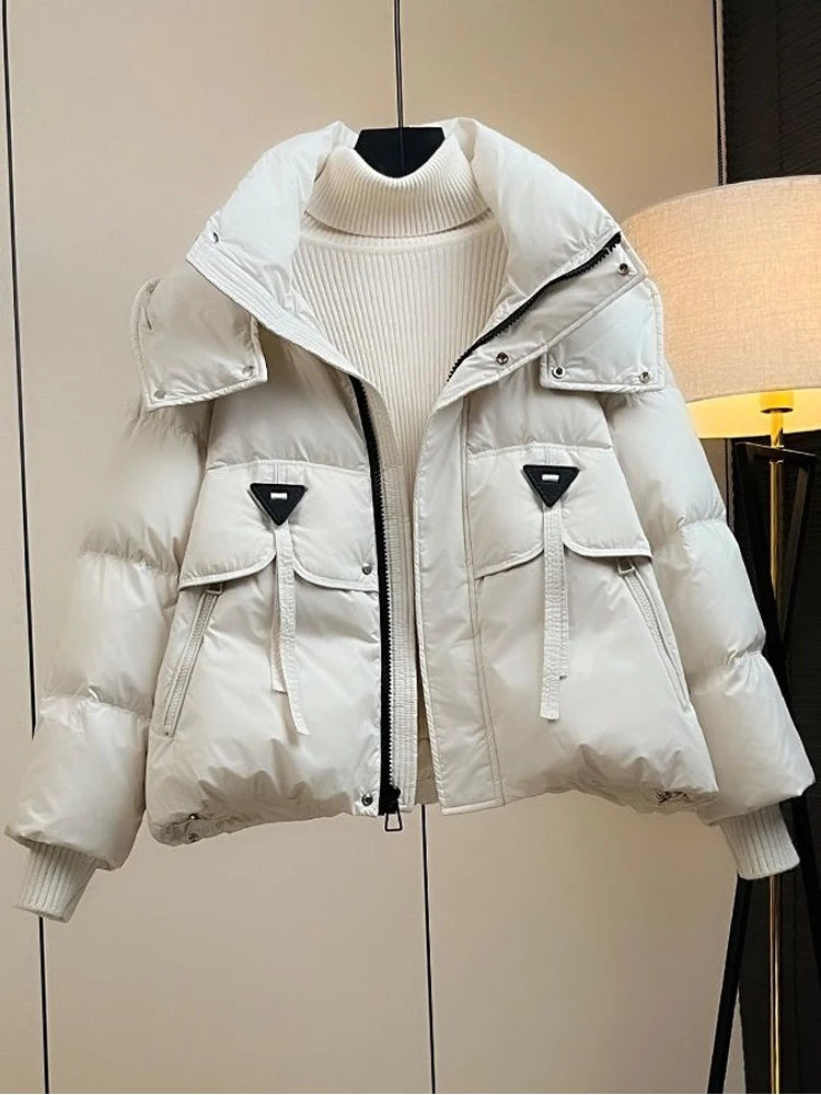 Parka Femme Coréenne Automne Hiver - Veste Matelassée Chaude à Capuche