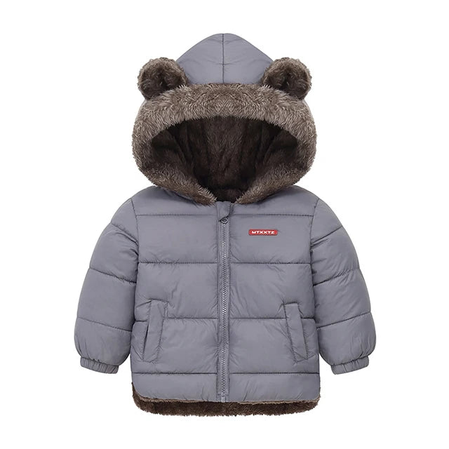 Veste Enfant Épaisse à Capuche - Manteau Chaud Garçon Fille 2-6 Ans