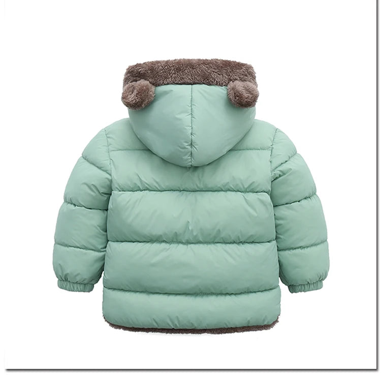 Veste Enfant Épaisse à Capuche - Manteau Chaud Garçon Fille 2-6 Ans