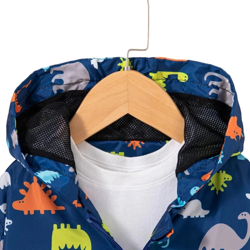 Veste Enfant Dinosaure - Manteau Sport à Capuche Automne