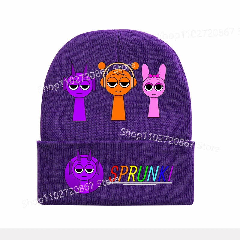 Bonnet Sprunki Enfant - Chapeau Tricoté Tendance Hiver Chaud