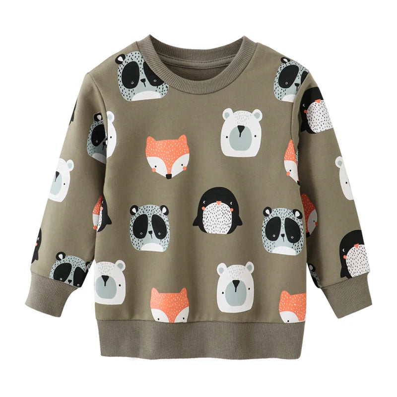 Sweat Enfant Garçon & Fille – Hiver & Printemps | Motifs Animaux et Fun | Confort & Style 2-7 Ans