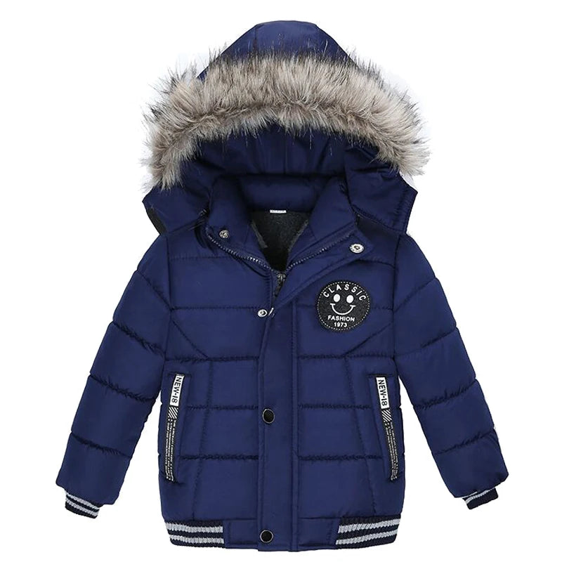 Veste Enfant Col Fourrure - Manteau Hiver Chaud à Capuche 2-6 Ans