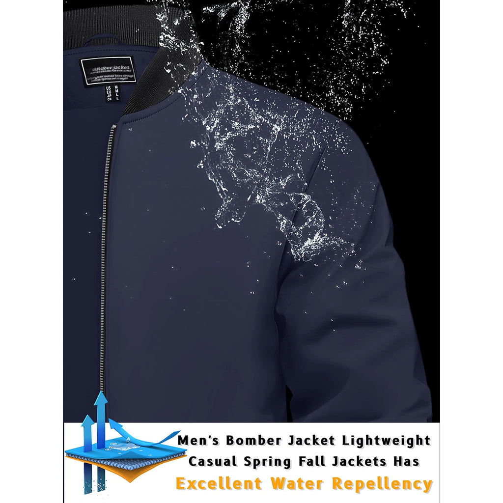 Veste Homme Bomber Légère - Coupe-Vent Imperméable Sport Outdoor