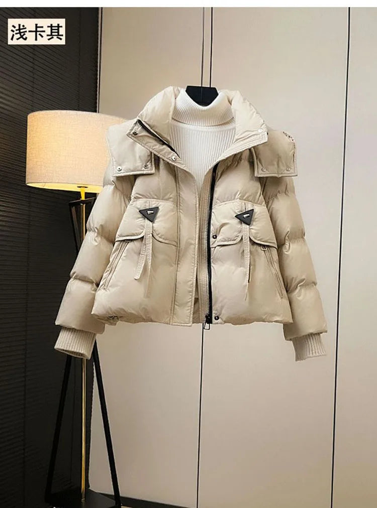 Parka Femme Coréenne Automne Hiver - Veste Matelassée Chaude à Capuche