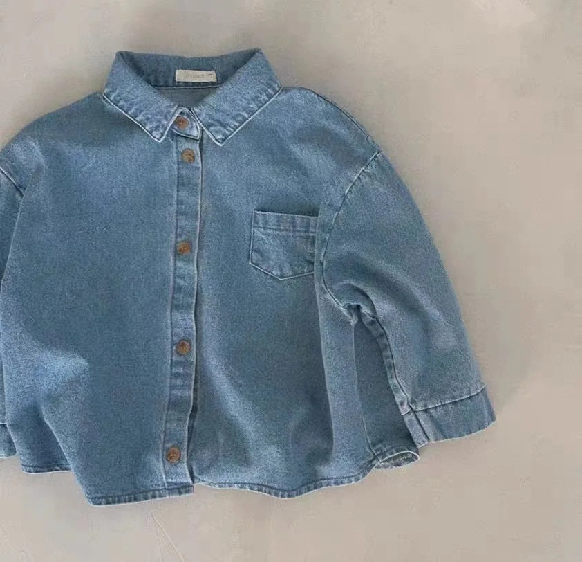 2025 Chemise Bébé Unisexe à Manches Longues – Style Classique & Confort (6 mois à 3 ans