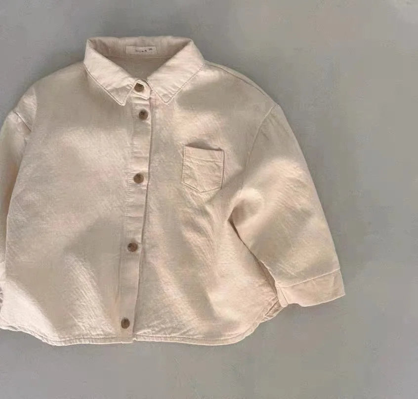 2025 Chemise Bébé Unisexe à Manches Longues – Style Classique & Confort (6 mois à 3 ans