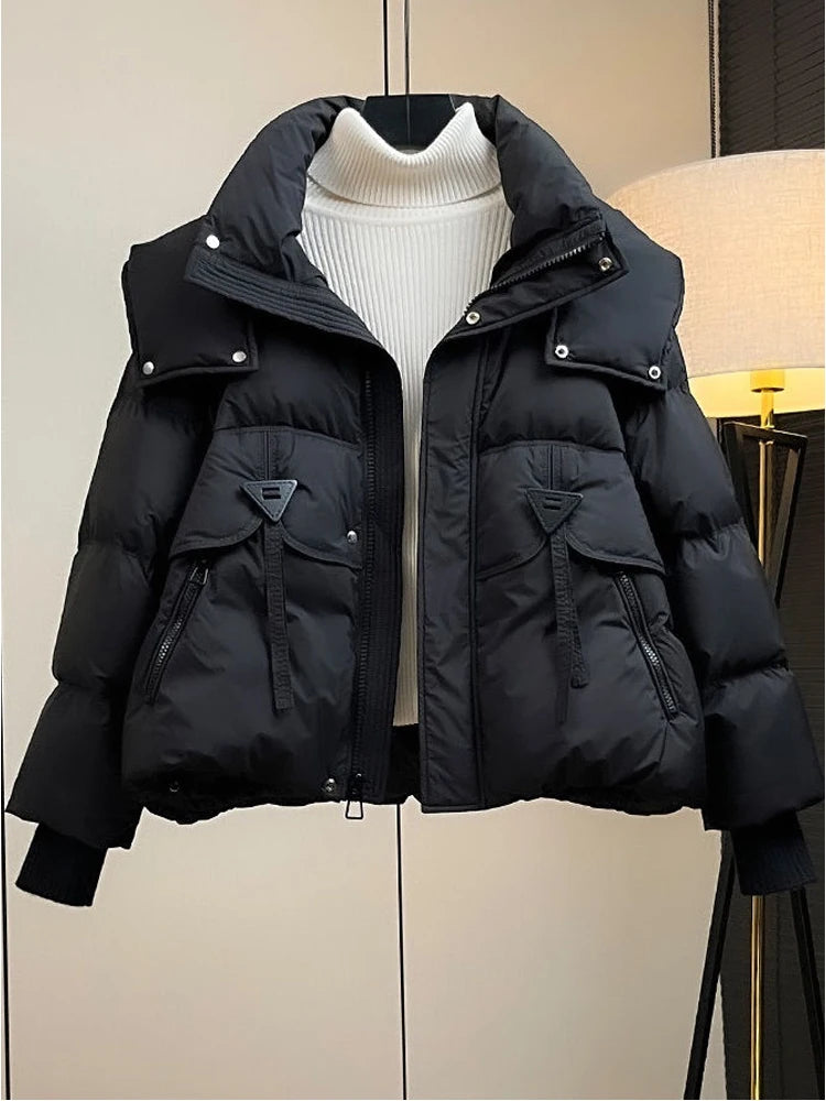 Parka Femme Coréenne Automne Hiver - Veste Matelassée Chaude à Capuche