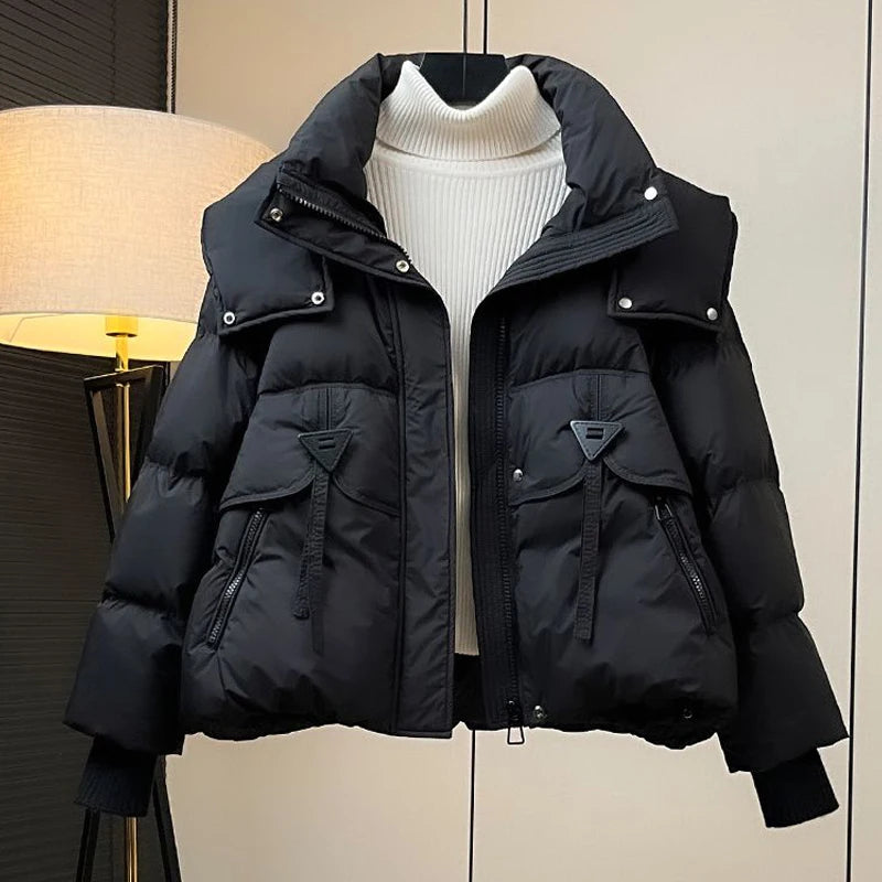 Parka Femme Coréenne Automne Hiver - Veste Matelassée Chaude à Capuche