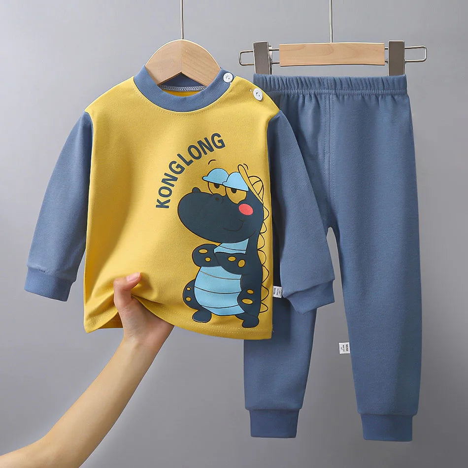 Pyjama Coton Enfant Unisexe - Ensemble Chaud Motifs Cartoon