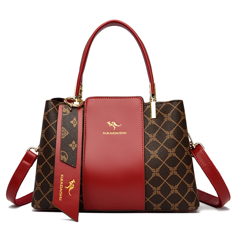 Sac à Main Femme Grande Capacité - Cuir Souple Imprimé Bandoulière Crossbody