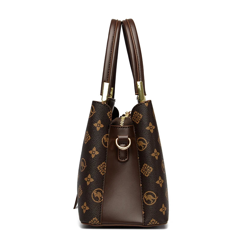 Sac à Main Femme Grande Capacité - Cuir Souple Imprimé Bandoulière Crossbody