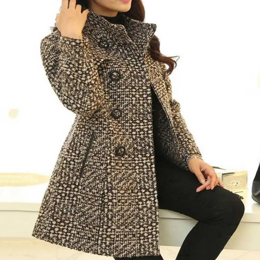 Cardigan Élégant en Tweed pour Femme - Veste Vintage Automne Hiver