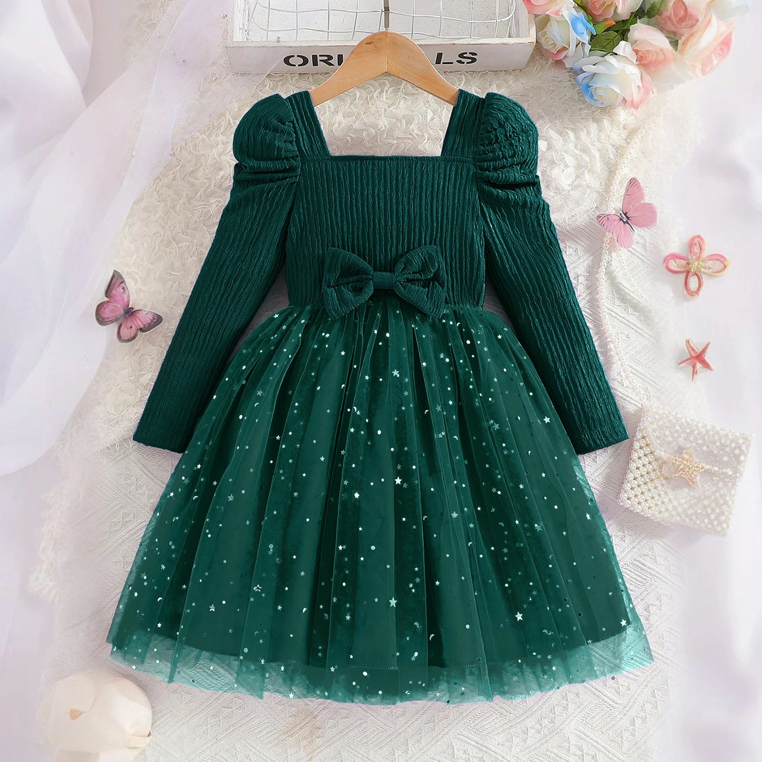 Robe de princesse fille pailletée – Tenue élégante pour fêtes & occasions (3 à 8 ans