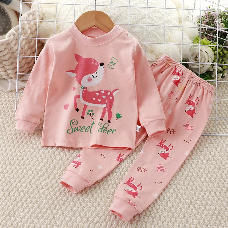 Pyjama Enfant Garçon Fille - Ensemble 2 Pièces Cartoon Manches Longues