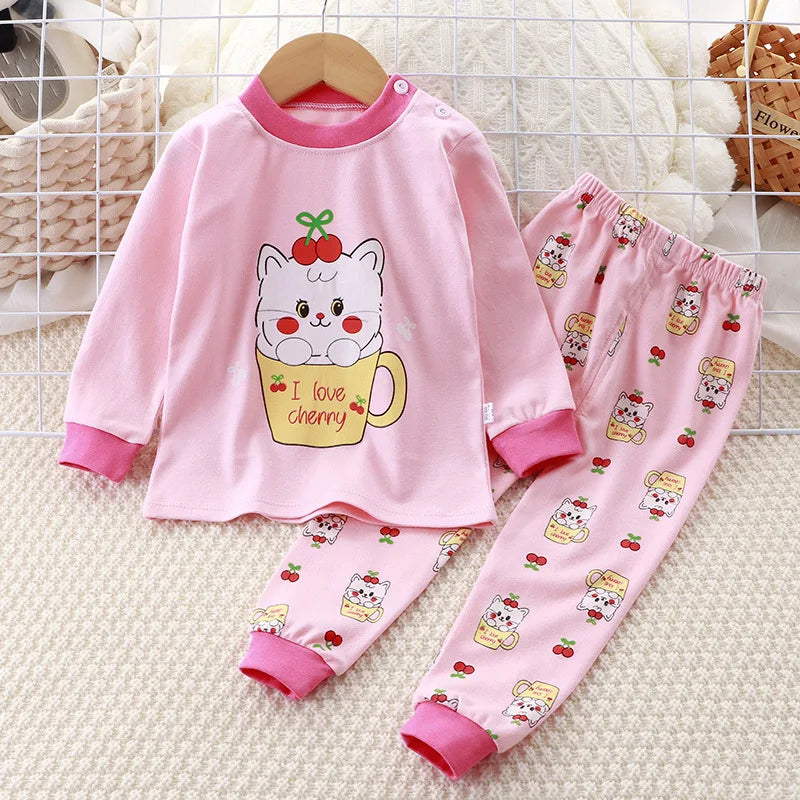 Pyjama Enfant Garçon Fille - Ensemble 2 Pièces Cartoon Manches Longues