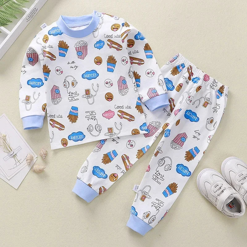 Pyjama Enfant Garçon Fille - Ensemble 2 Pièces Cartoon Manches Longues