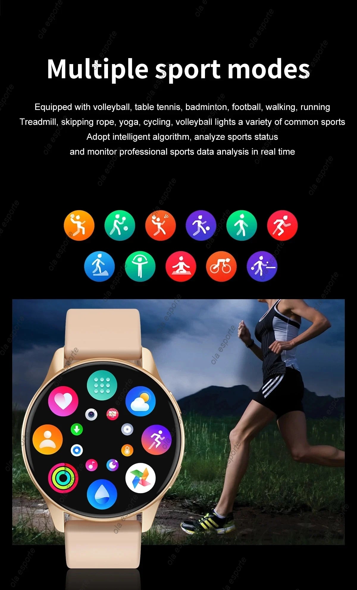 Montre Connectée Pro 1.39 Pouces - Appel Bluetooth, Cadrans Personnalisés, Musique, 6 Moniteurs Santé