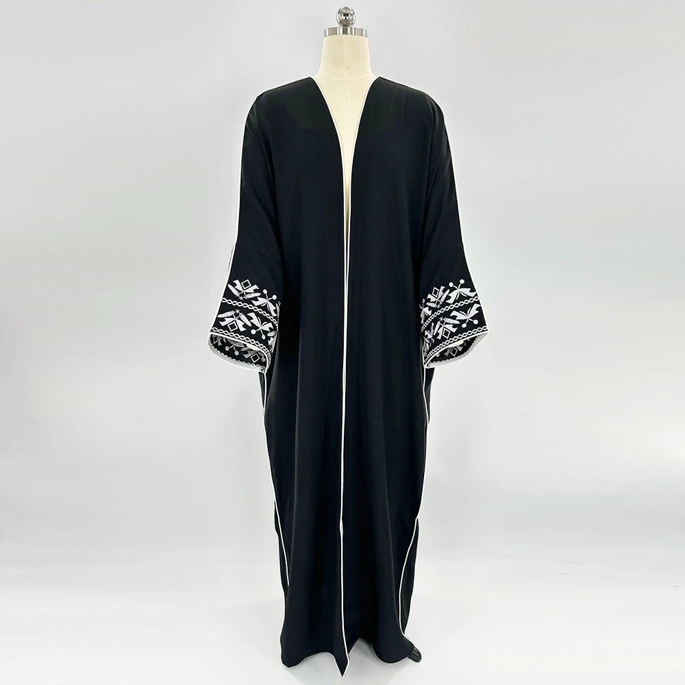 Abaya Hijab Brodée Classique - Robe Kimono Manches Longues Femme Musulmane - MH KINDIA SHOP